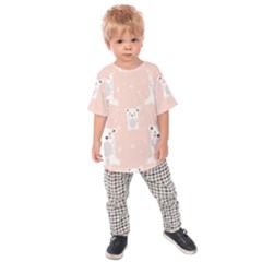 Cute Polar Bear Pattern Kids Raglan Tee