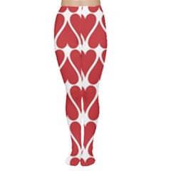 Hearts Pattern Seamless Red Love Women s Tights by Celenk