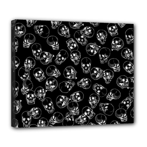 A Lot Of Skulls Black Deluxe Canvas 24  X 20   by jumpercat