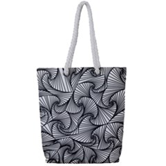 Fractal Sketch Light Full Print Rope Handle Tote (small) by jumpercat