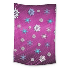 Snowflakes 3d Random Overlay Large Tapestry by BangZart