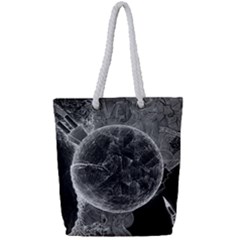 Space Universe Earth Rocket Full Print Rope Handle Tote (small) by BangZart