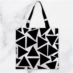 Template Black Triangle Zipper Grocery Tote Bag by BangZart