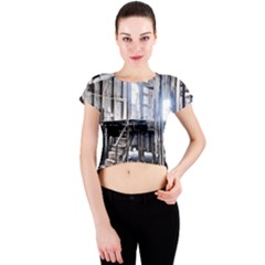 House Old Shed Decay Manufacture Crew Neck Crop Top by BangZart