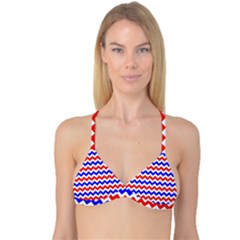 Zig Zag Pattern Reversible Tri Bikini Top by Celenk