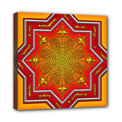 Mandala Zen Meditation Spiritual Mini Canvas 8  X 8  by Celenk