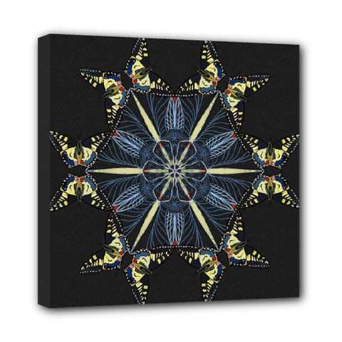 Mandala Butterfly Concentration Mini Canvas 8  X 8  by Celenk