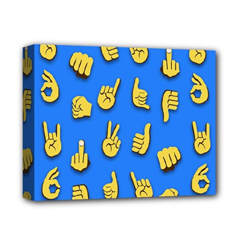 Emojis Hands Fingers Background Deluxe Canvas 14  X 11  by Celenk