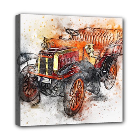 Car Old Car Art Abstract Mini Canvas 8  X 8  by Celenk