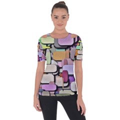 Background Painted Squares Art Short Sleeve Top by Celenk