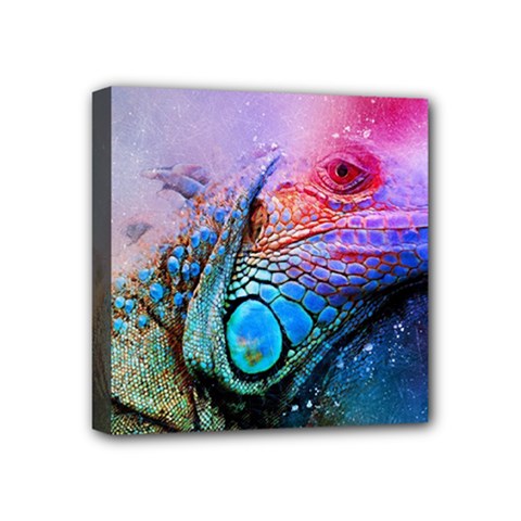 Lizard Reptile Art Abstract Animal Mini Canvas 4  X 4 