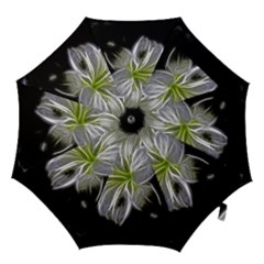 White Lily Flower Nature Beauty Hook Handle Umbrellas (medium) by Celenk