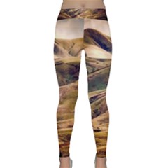 Iceland Mountains Sky Clouds Classic Yoga Leggings by Celenk