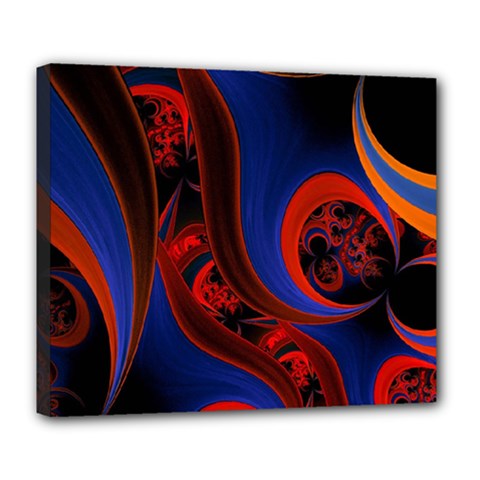 Fractal Abstract Pattern Circles Deluxe Canvas 24  X 20   by Celenk