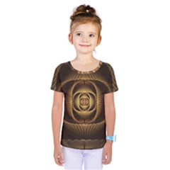 Fractal Copper Amber Abstract Kids  One Piece Tee
