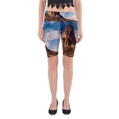 Mountain Desert Landscape Nature Yoga Cropped Leggings by Celenk