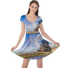 Ruin Church Ancient Architecture Cap Sleeve Dress by Celenk