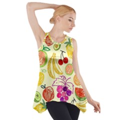 Cute Fruits Pattern Side Drop Tank Tunic
