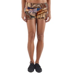 Canyon Dramatic Landscape Sky Yoga Shorts by Celenk