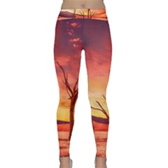 Desert Arid Dry Drought Landscape Classic Yoga Leggings by Celenk