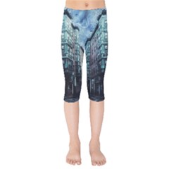 Storm Weather Thunderstorm Nature Kids  Capri Leggings  by Celenk