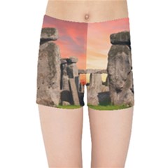 Stonehenge Ancient England Kids Sports Shorts by Celenk
