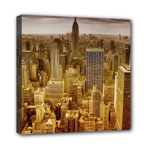 New York Empire State Building Mini Canvas 8  X 8  by Celenk