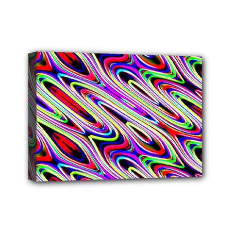 Multi Color Wave Abstract Pattern Mini Canvas 7  X 5  by Celenk