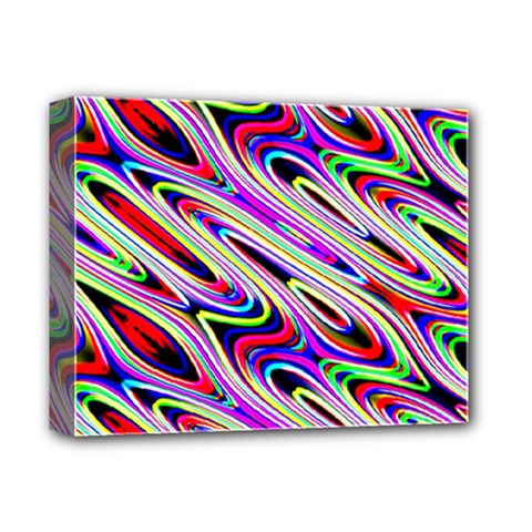 Multi Color Wave Abstract Pattern Deluxe Canvas 14  X 11  by Celenk