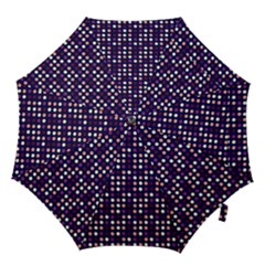 Peach Purple Eggs On Navy Blue Hook Handle Umbrellas (large)