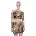 Rusty Texture Pattern Daniel Off Shoulder Top with Mini Skirt Set View1