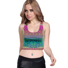 Years Of Peace Living In A Paradise Of Calm And Colors Racer Back Crop Top by pepitasart