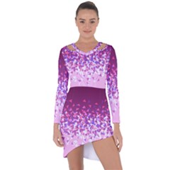 Pink Disintegrate Asymmetric Cut-out Shift Dress
