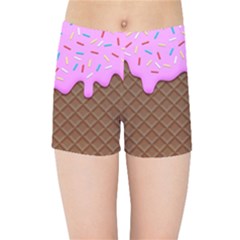 Chocolate And Strawberry Icecream Kids Sports Shorts by jumpercat