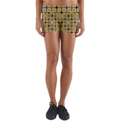 Persian Blocks Desert Yoga Shorts by jumpercat
