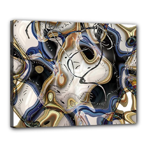 Time Abstract Dali Symbol Warp Canvas 20  X 16  by Nexatart