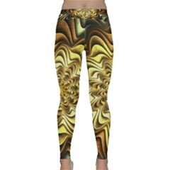 Fractal Flower Petals Gold Classic Yoga Leggings by Nexatart