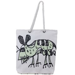Monster Rat Pencil Drawing Illustration Full Print Rope Handle Tote (large) by dflcprints