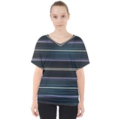 Modern Abtract Linear Design V-neck Dolman Drape Top by dflcprints