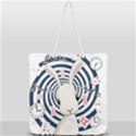 White rabbit in Wonderland Full Print Rope Handle Tote (Large) View1