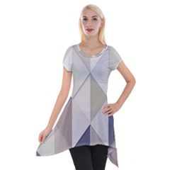 Background Geometric Triangle Short Sleeve Side Drop Tunic by Nexatart