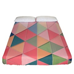 Background Geometric Triangle Fitted Sheet (california King Size) by Nexatart