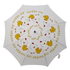 Go Vegan - Cute Chick  Hook Handle Umbrellas (small) by Valentinaart