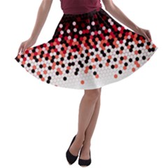 Flat Tech Camouflage Reverse Red A-line Skater Skirt by jumpercat