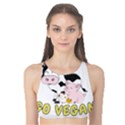 Friends Not Food - Cute Pig and Chicken Tank Bikini Top View1