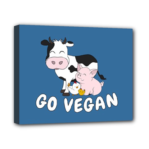 Friends Not Food - Cute Cow, Pig And Chicken Canvas 10  X 8  by Valentinaart