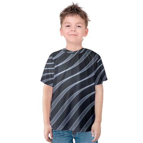 Metal Steel Stripped Creative Kids  Cotton Tee by Nexatart