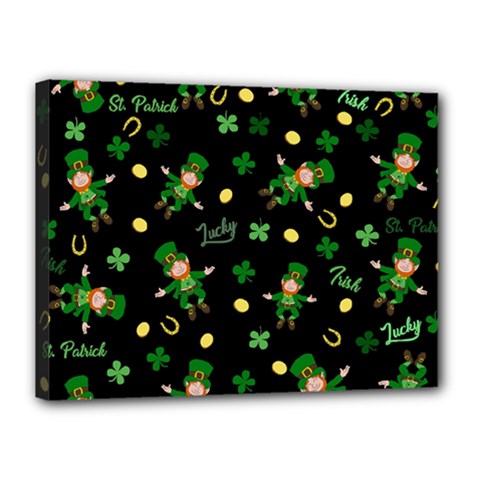 St Patricks Day Pattern Canvas 16  X 12  by Valentinaart