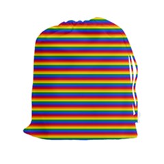 Horizontal Gay Pride Rainbow Flag Pin Stripes Drawstring Pouches (xxl) by PodArtist