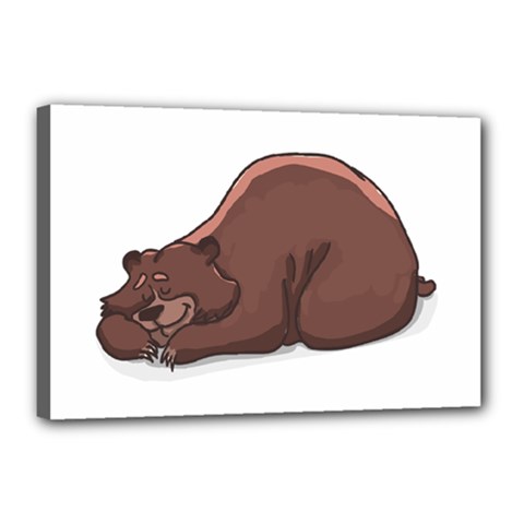 Cute Bear Sleeping Canvas 18  X 12  by ImagineWorld